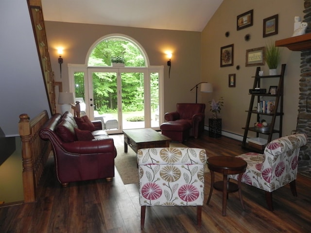 1782 Old Creamery Rd, Williston, VT 05495 - living area featuring wood finished floors and high vaulted ceiling