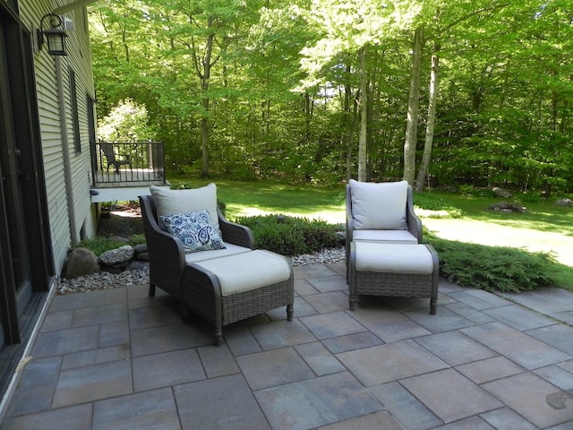 1782 Old Creamery Rd, Williston, VT 05495 - view of patio featuring a wooded view