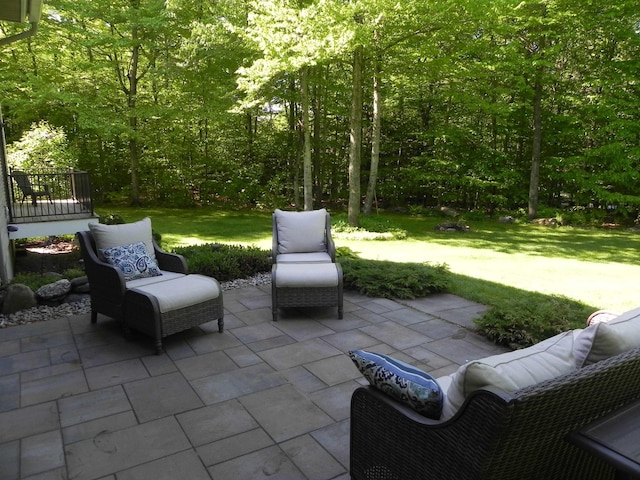 1782 Old Creamery Rd, Williston, VT 05495 - view of patio / terrace featuring a forest view