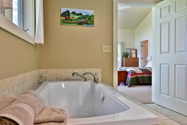 775 E Lake Rd, Ludlow, VT 05149 - ensuite bathroom with a whirlpool tub and tile patterned floors