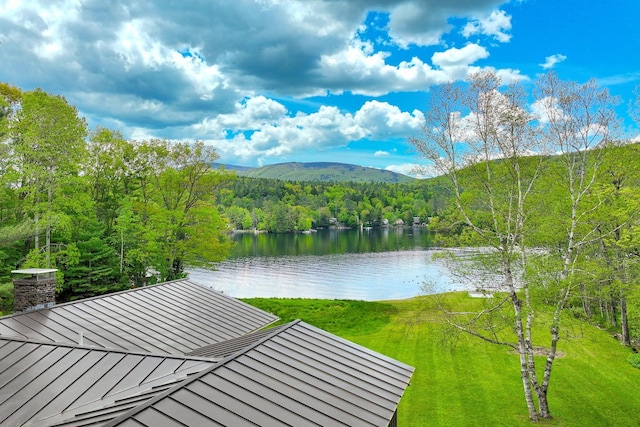775 E Lake Rd, Ludlow, VT 05149 - water view featuring a forest and a mountainous background