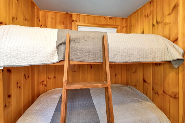 22 Shore Dr, Middleton, NH 03887 - carpeted bedroom with wood walls
