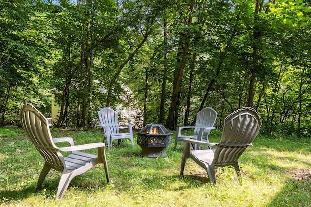 25 Hilltop Dr, Newbury, NH 03255 - view of yard with an outdoor fire pit