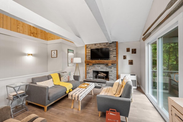 25 Hilltop Dr, Newbury, NH 03255 - living room featuring light wood-type flooring and a fireplace
