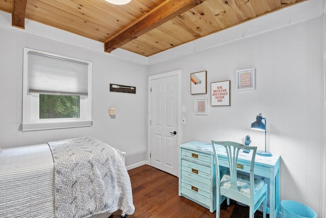 25 Hilltop Dr, Newbury, NH 03255 - bedroom with wooden ceiling with exposed beams and dark wood-style flooring