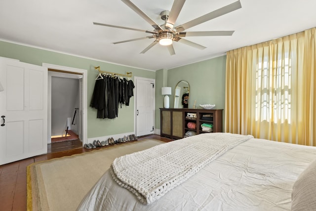 79 Silver St, Dover, NH 03820 - bedroom with a ceiling fan and wood finished floors