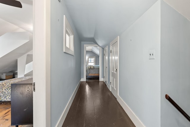 79 Silver St, Dover, NH 03820 - hallway with hardwood / wood-style floors, baseboards, and an upstairs landing