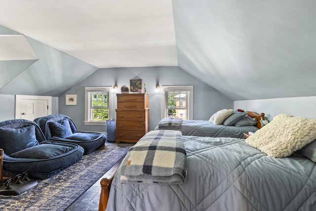 79 Silver St, Dover, NH 03820 - bedroom featuring hardwood / wood-style flooring and vaulted ceiling