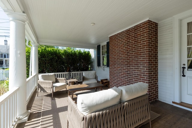 79 Silver St, Dover, NH 03820 - wooden porch featuring outdoor lounge area