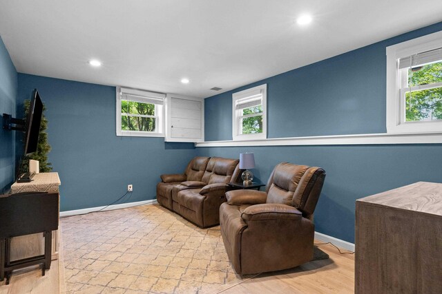 4 Crestview Ter, Stratham, NH 03885 - living area with recessed lighting, baseboards, and healthy amount of natural light