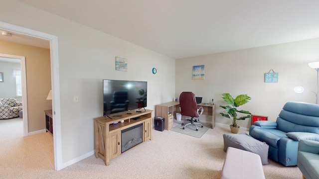 4 Bow Center Rd Unit B-3, Bow, NH 03304 - living area featuring light carpet, an office area, and baseboards