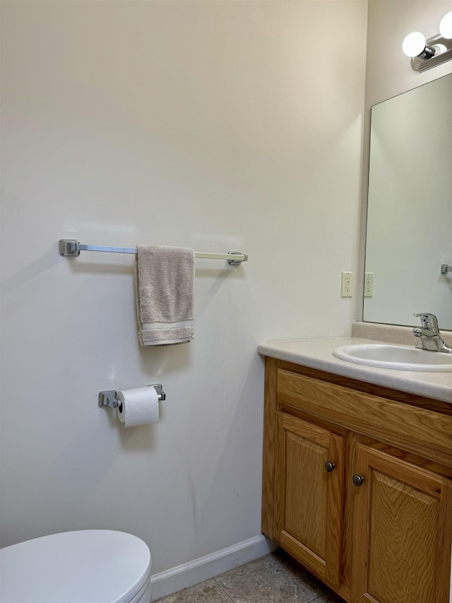 4 Bow Center Rd Unit B-3, Bow, NH 03304 - half bath featuring vanity, toilet, baseboards, and tile patterned flooring