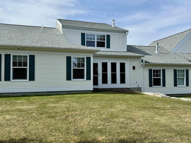 4 Bow Center Rd Unit B-3, Bow, NH 03304 - rear view of property featuring a yard and roof with shingles