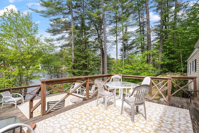 21 Pine Hill Dr, Barnstead, NH 03225 - view of patio / terrace with outdoor dining area and a wooden deck