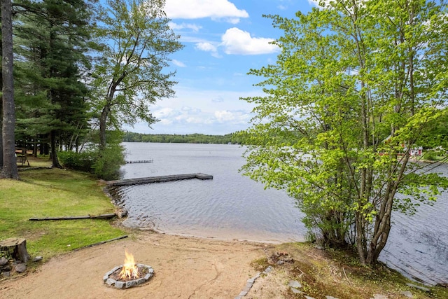 21 Pine Hill Dr, Barnstead, NH 03225 - water view featuring a fire pit