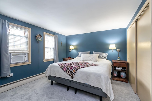 212 W Main St, Hillsborough, NH 03244 - bedroom featuring cooling unit, carpet flooring, baseboard heating, and a closet