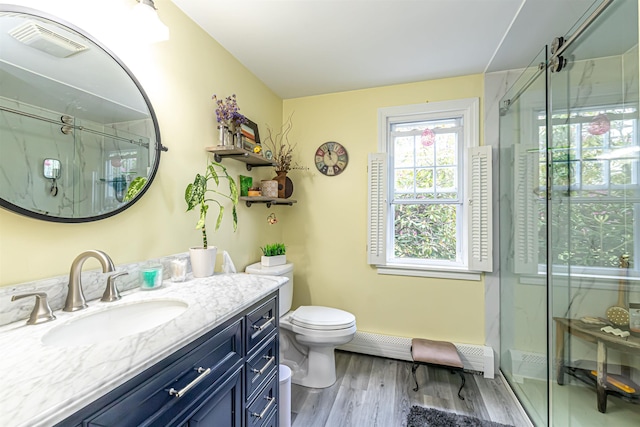 212 W Main St, Hillsborough, NH 03244 - full bathroom with vanity, a stall shower, and toilet