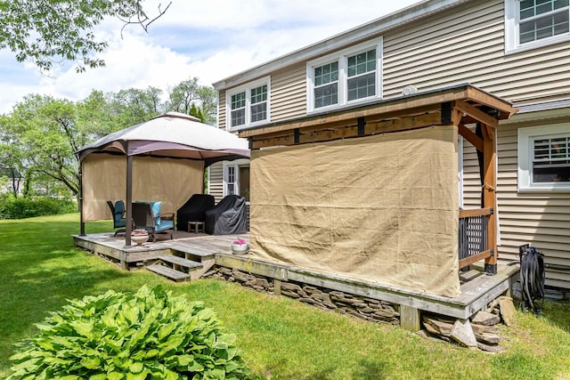212 W Main St, Hillsborough, NH 03244 - view of side of home with a deck and a lawn