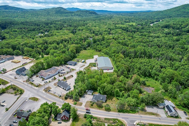 212 W Main St, Hillsborough, NH 03244 - drone / aerial view of a heavily wooded area and a mountainous background