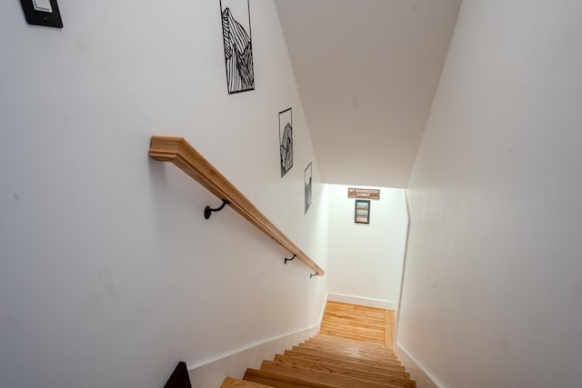 57 Main St, Woodstock, NH 03262 - stairway with wood finished floors and baseboards