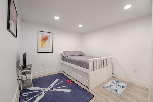 57 Main St, Woodstock, NH 03262 - bedroom with recessed lighting, wood finished floors, and baseboards