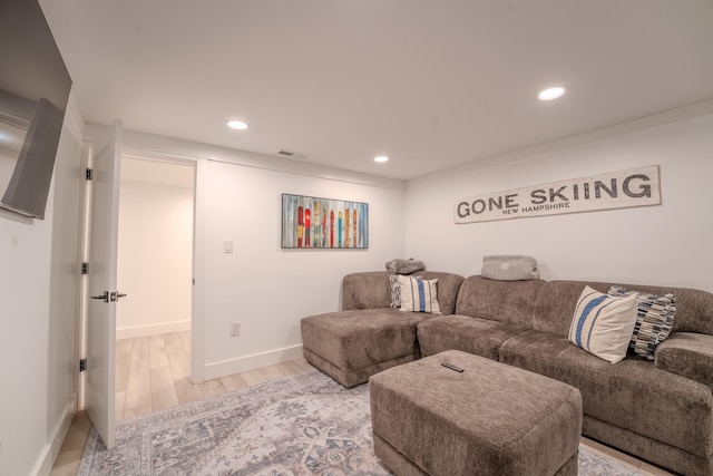 57 Main St, Woodstock, NH 03262 - living room with recessed lighting, baseboards, and light wood finished floors