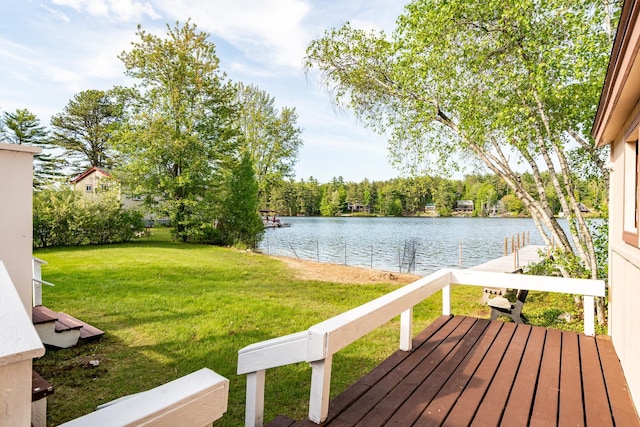 78 Windy Point Rd S, Wakefield, NH 03872 - wooden deck with a water view and a lawn