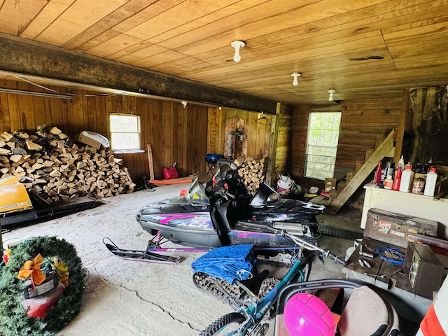 611 4-h Rd, Derby, VT 05829 - misc room with plenty of natural light, wood walls, and wooden ceiling