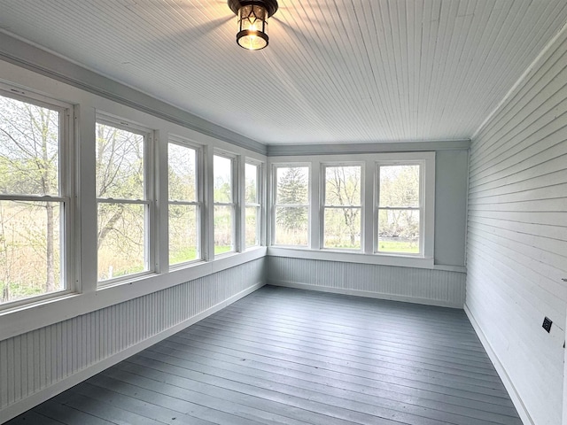 217 Clyde St, Newport City, VT 05855 - unfurnished sunroom featuring hardwood / wood-style flooring and wood walls