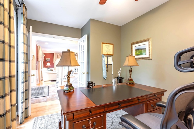 16 Gilboa Ln, Nashua, NH 03062 - office with light wood-style floors and a ceiling fan