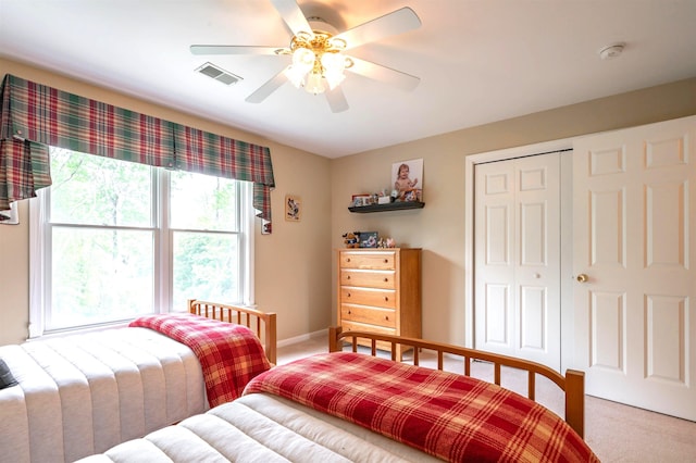 16 Gilboa Ln, Nashua, NH 03062 - bedroom with carpet, a closet, a ceiling fan, and baseboards