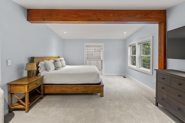 47 Hollow View Rd, Stowe, VT 05672 - carpeted bedroom with baseboards, recessed lighting, and vaulted ceiling