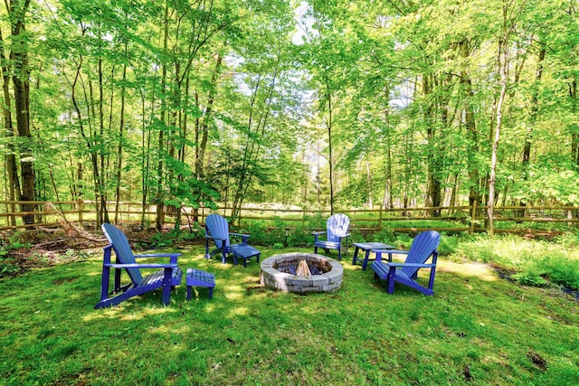 47 Hollow View Rd, Stowe, VT 05672 - view of yard with a fire pit