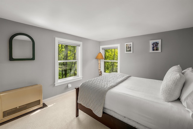 47 Hollow View Rd, Stowe, VT 05672 - bedroom with carpet flooring, heating unit, and baseboards