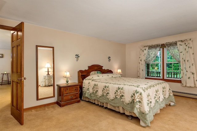 210 Province Rd, Belmont, NH 03220 - bedroom with light carpet and baseboard heating