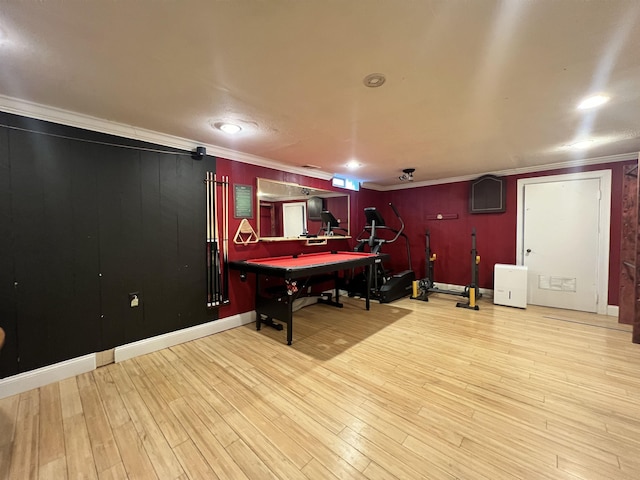 6 Nightingale Ln, Grantham, NH 03753 - rec room featuring crown molding, wood finished floors, and wood walls