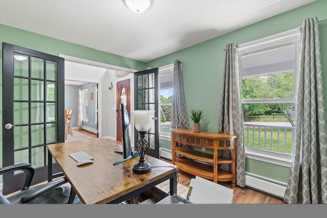 16 Ches Mae Ln, Milford, NH 03055 - office area with baseboard heating, wood finished floors, and plenty of natural light