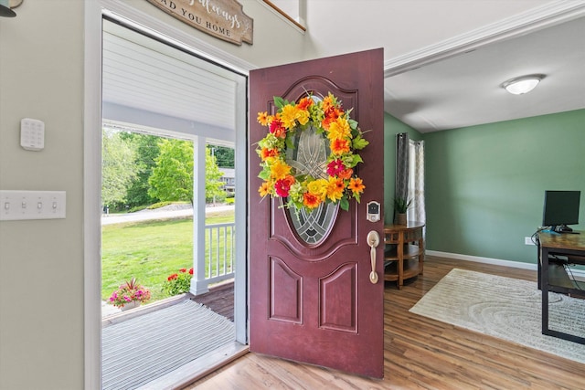 16 Ches Mae Ln, Milford, NH 03055 - entrance foyer with wood finished floors and baseboards
