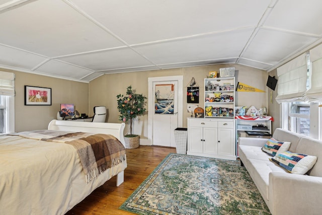26 Middle St, Amherst, NH 03031 - bedroom with lofted ceiling and hardwood / wood-style floors
