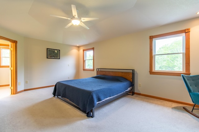 275 Petit Rd, Coventry, VT 05825 - carpeted bedroom with baseboards and a ceiling fan