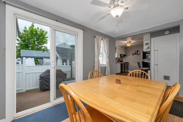 190 Anthony St, Manchester, NH 03103 - dining room featuring a ceiling fan and wood finished floors
