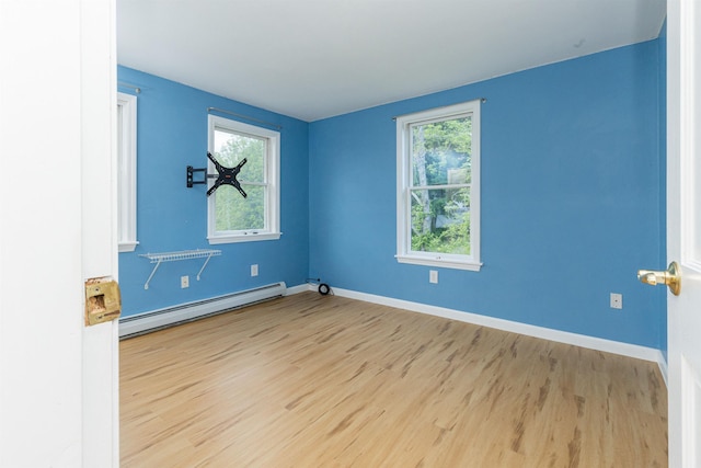 62 Indigo Hill Rd, Somersworth, NH 03878 - spare room with baseboard heating, wood finished floors, and baseboards