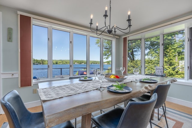 26 Association Dr, Northwood, NH 03261 - dining space with a chandelier, plenty of natural light, and baseboards