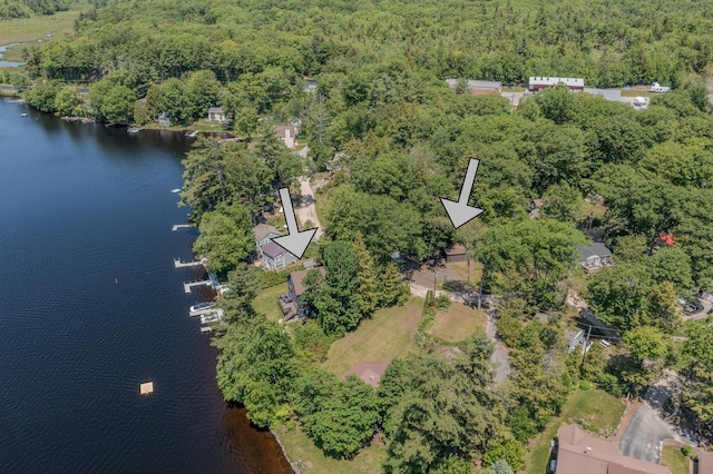 26 Association Dr, Northwood, NH 03261 - aerial overview of property's location featuring a heavily wooded area and a large body of water