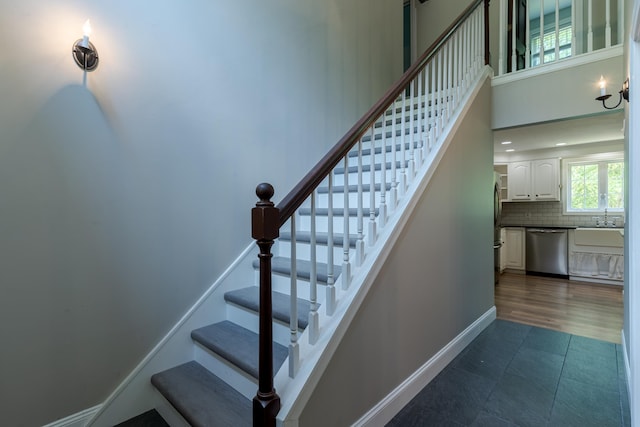 11 Rabbit Ln, Barrington, NH 03825 - staircase featuring baseboards and tile patterned floors