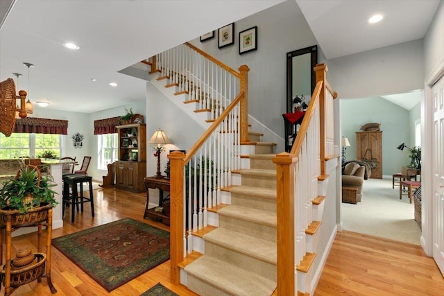 38 Granite Ln Unit 38, Chester, NH 03036 - stairs featuring wood finished floors, recessed lighting, and baseboards