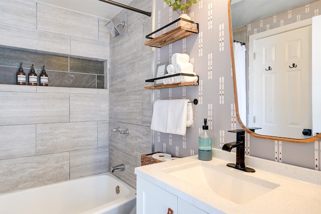 270 Beechnut Dr, Conway, NH 03860 - bathroom featuring vanity and shower / bathtub combination with curtain