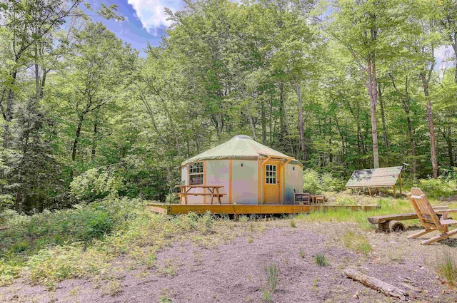 2554 Hurricane Mountain Rd, Conway, NH 03813 - view of outbuilding with a forest view