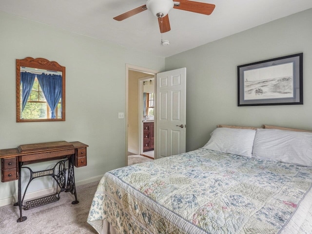278 S Cove Rd, Burlington, VT 05401 - bedroom with carpet floors, baseboards, and ceiling fan