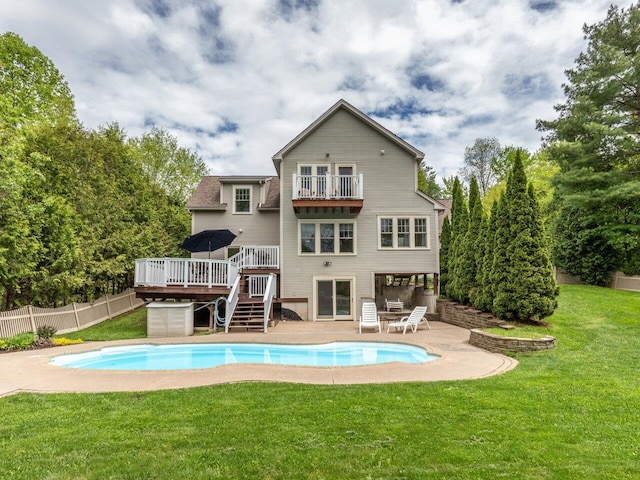 278 S Cove Rd, Burlington, VT 05401 - back of house featuring a balcony, a wooden deck, a patio, and stairway